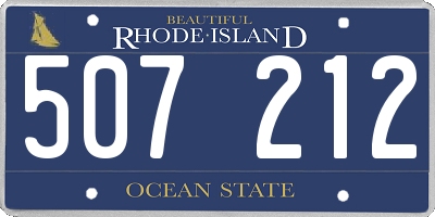 RI license plate 507212