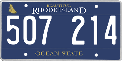 RI license plate 507214