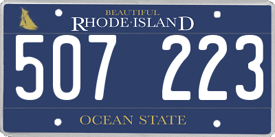 RI license plate 507223