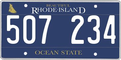 RI license plate 507234