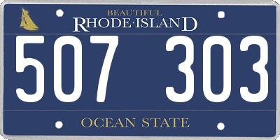 RI license plate 507303