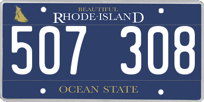 RI license plate 507308