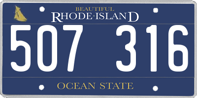 RI license plate 507316