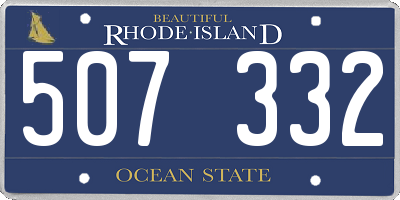 RI license plate 507332