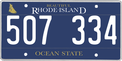 RI license plate 507334