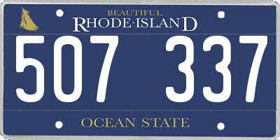 RI license plate 507337