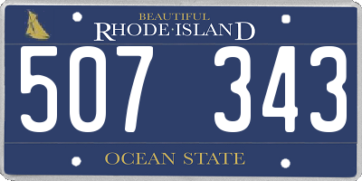 RI license plate 507343