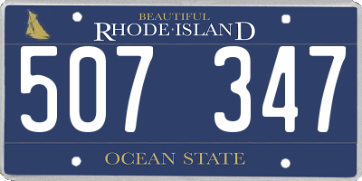 RI license plate 507347