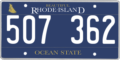 RI license plate 507362