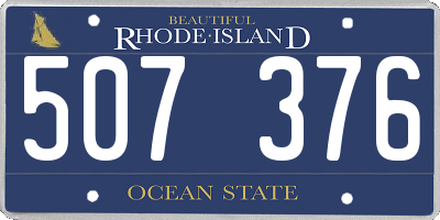 RI license plate 507376