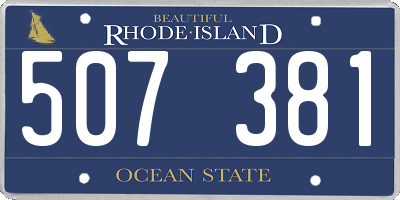 RI license plate 507381