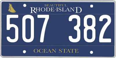 RI license plate 507382
