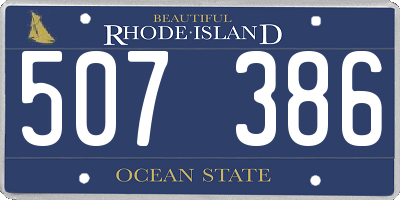 RI license plate 507386