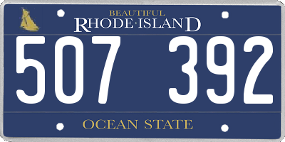 RI license plate 507392