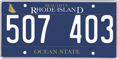 RI license plate 507403