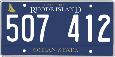 RI license plate 507412