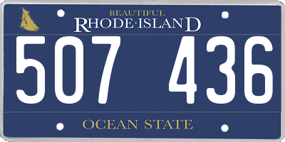 RI license plate 507436