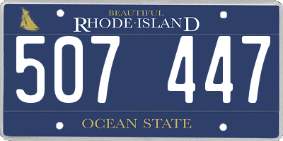 RI license plate 507447