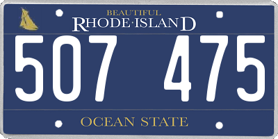 RI license plate 507475