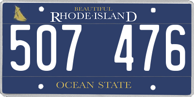 RI license plate 507476