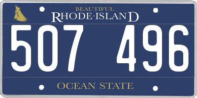 RI license plate 507496