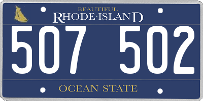 RI license plate 507502