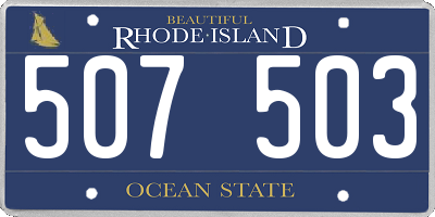 RI license plate 507503