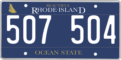 RI license plate 507504