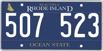 RI license plate 507523