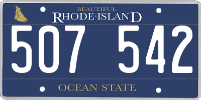 RI license plate 507542