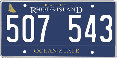 RI license plate 507543