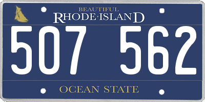 RI license plate 507562