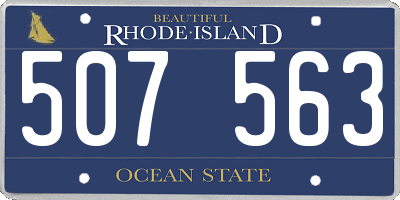RI license plate 507563