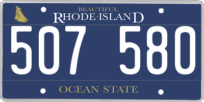 RI license plate 507580