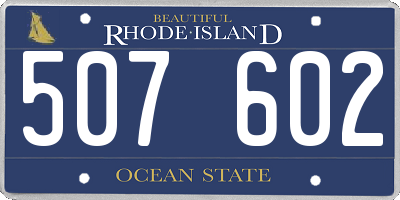 RI license plate 507602
