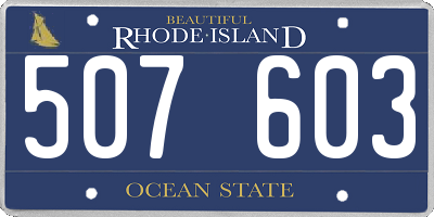 RI license plate 507603