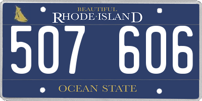 RI license plate 507606