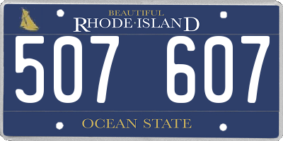 RI license plate 507607