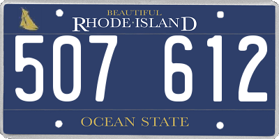 RI license plate 507612