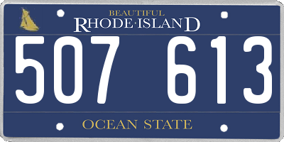RI license plate 507613