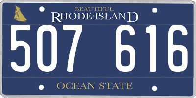 RI license plate 507616