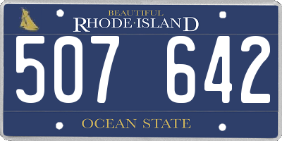 RI license plate 507642