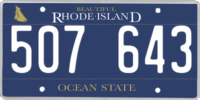 RI license plate 507643