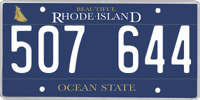 RI license plate 507644