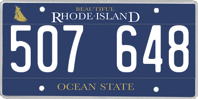 RI license plate 507648