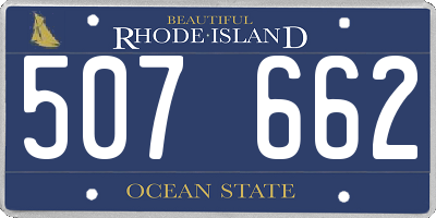 RI license plate 507662