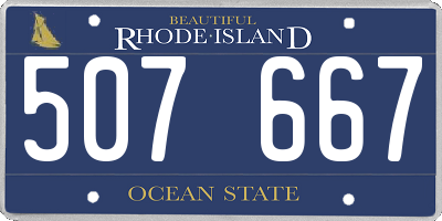 RI license plate 507667