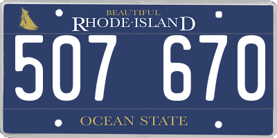 RI license plate 507670