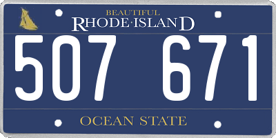 RI license plate 507671