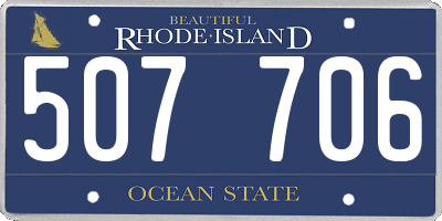 RI license plate 507706